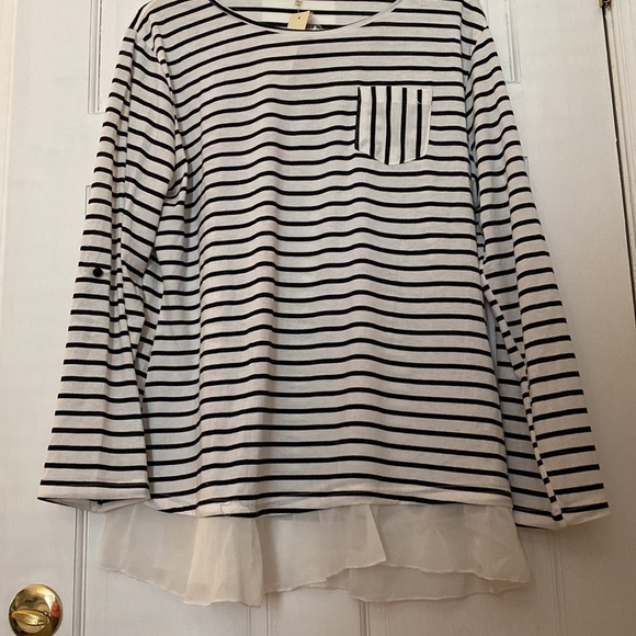 Toomi Striped Ruffle Tunic Size 3X NWT! - Picture 2 of 4